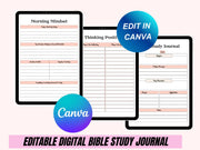 Prayer Journal Bundle for KDP Interior Editable Template in Canva and Printable Journal, Bible Study Prayer Digital Planner Commercial Right