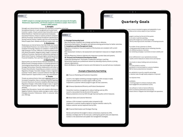 2025 Business Workbook - Canva Template, Interactive Business Planner / Brandable Business Strategy Workbook for Canva & Indesign