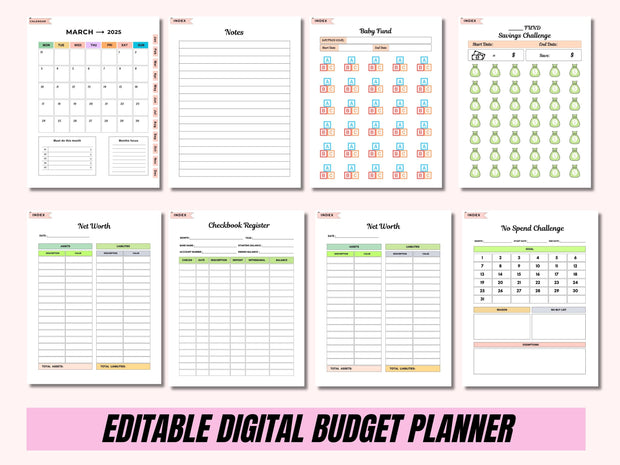 Digital Budget Planner, Digital Financial Budget Planner, Digital Finance Planner, Finance Tracker, Undated Budget Planner,GoodNotes Planner