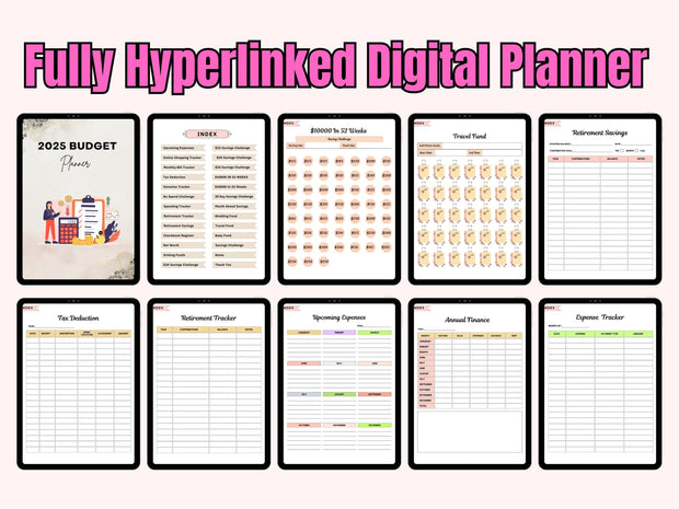 Digital Budget Planner, Digital Financial Budget Planner, Digital Finance Planner, Finance Tracker, Undated Budget Planner,GoodNotes Planner