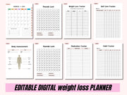 Digital Weight Loss Journal, Digital Planner, iPad Planner, GoodNotes Planner ,Fitness Planner, Workout Planner, Meal Planner, Weight Track