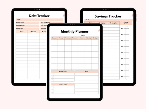 Digital Financial Budget Planner, Finance Tracker, GoodNotes Budget Planner, Undated Finance Planner, Monthly Budget, iPad Finance Template