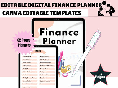 Digital Financial Budget Planner, Finance Tracker, GoodNotes Budget Planner, Undated Finance Planner, Monthly Budget, iPad Finance Template