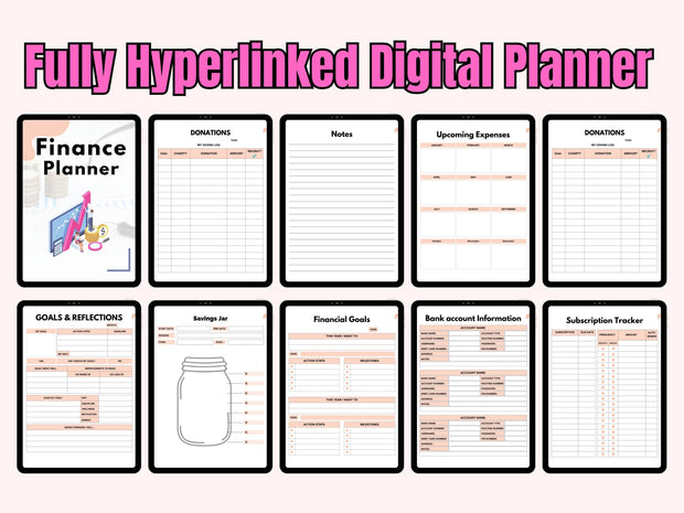 Digital Financial Budget Planner, Finance Tracker, GoodNotes Budget Planner, Undated Finance Planner, Monthly Budget, iPad Finance Template