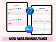 Editable Digital Social Media Planner for iPad (GoodNotes) - Content Calendar, Marketing Plan, Instagram, TikTok, YouTube