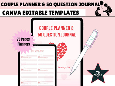 Couple Planner, Couple Journal, Relationship Planner, Relationship Goals Planner, Printable Planner, Instant Planner Download, US Letter