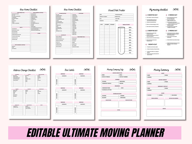 Moving Planner, Moving Checklist pdf, Moving Binder, Moving Gift, Moving list, Moving Checklist Printable, Declutter Planner, INSTANT PDF
