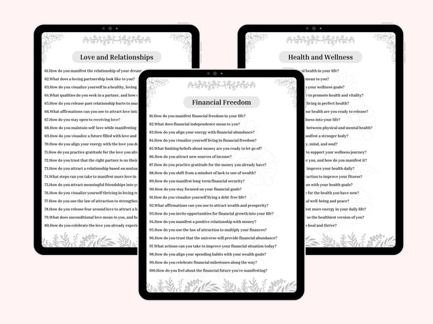400+ Manifestation Journal Prompts, Printable, Journal, Minimalist, Reflections, Manifest, Manifesting, Desire, Goals, Make it Happen