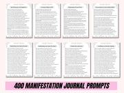 400+ Manifestation Journal Prompts, Printable, Journal, Minimalist, Reflections, Manifest, Manifesting, Desire, Goals, Make it Happen