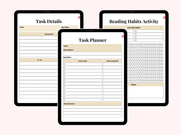 Digital Habit Tracker, GoodNotes Digital Planner, iPad Planner, Daily, Monthly, Yearly Habit Tracker, Simple Goal Tracker, Routine Tracker