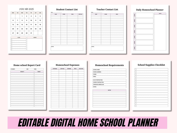 Homeschool Planner 2025 2026 Undated, Homeschool Digital Planner 2025, Goodnotes Planner iPad, Daily Planner, Home School Planner Digital