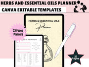 Essential Oils and Herbs Printable Digital Planner Foraging Tracker Journal Herbal Tea Recipe Goodnotes Notability by Luxedox