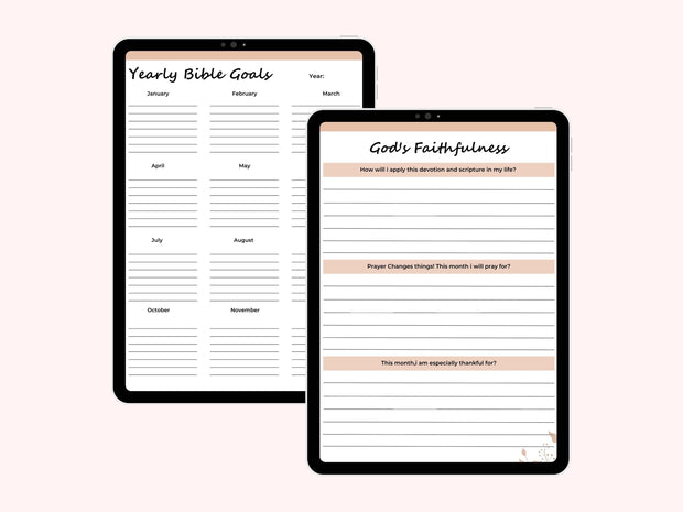 Digital Daily Devotional Journal | Digital Bible Study Faith Planner Prayer Journal for Christian Catholic