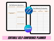 Self Confidence Planner, Self Esteem Workbook, Self-Care Prompts, Teen Planner, Confidence Building Worksheets, Printable Journal