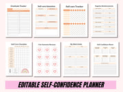 Self Confidence Planner, Self Esteem Workbook, Self-Care Prompts, Teen Planner, Confidence Building Worksheets, Printable Journal