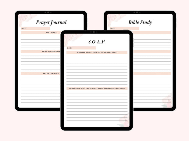 Digital Faith Planner, Prayer journal, Digital planner ipad , faith stickers, Bible Study SOAP, Christian diary, Goodnotes