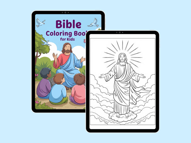 100 Bible Coloring Pages / Bible Coloring Book / Christian Coloring Book / christian printable / sunday school / digital download