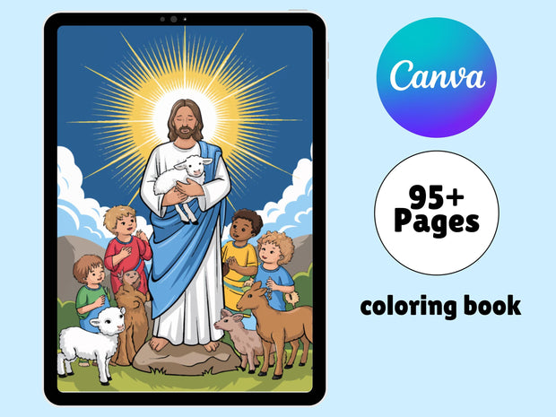 100 Bible Coloring Pages / Bible Coloring Book / Christian Coloring Book / christian printable / sunday school / digital download