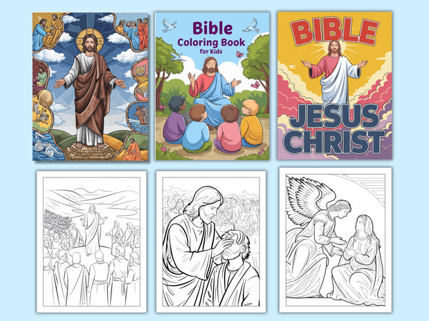 100 Bible Coloring Pages / Bible Coloring Book / Christian Coloring Book / christian printable / sunday school / digital download
