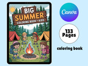 133 Cute Simple Summer Coloring Pages for Kids: High-Resolution PDF Book with Large Size & Thick Border, Perfect for Preschool, Kindergarten