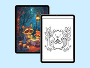 110 Cute Animal Coloring Pages for Kids | KDP Interior Ready | Printable Coloring Book | 8.5x11” Digital Download