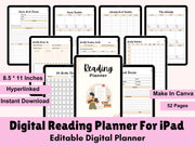 Digital Reading Journal, Book Tracker, Reading Planner, Reading Tracker, Digital Notebook, Reading Log, GoodNotes, Book Review, Bookshelf