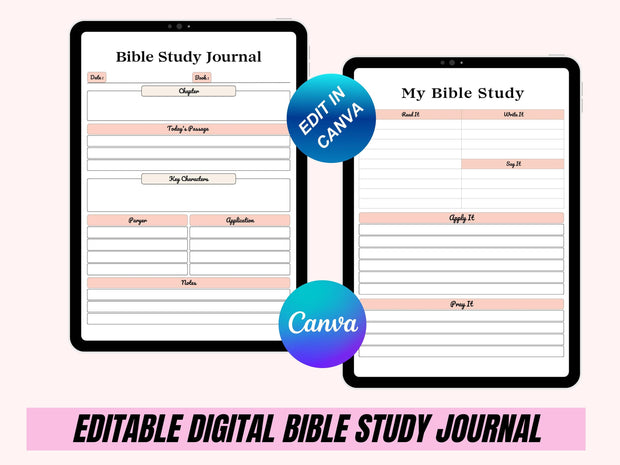 Prayer Journal Bundle for KDP Interior Editable Template in Canva and Printable Journal, Bible Study Prayer Digital Planner Commercial Right