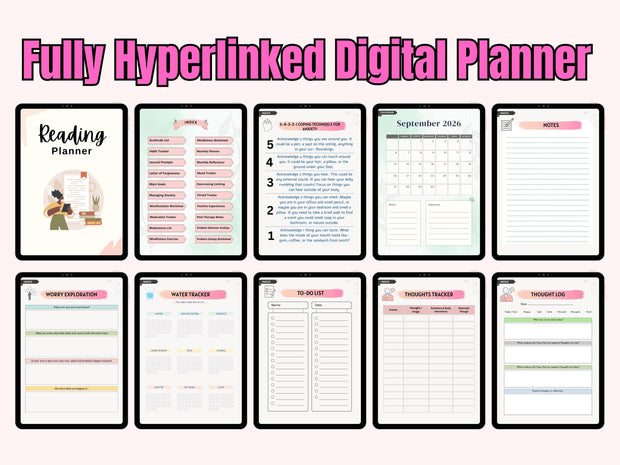 2025 Mental Health Planner Bundle, Self-Care Digital Journal, Printable Therapy and Wellness Templates, Mental Health Planner, Mental Health