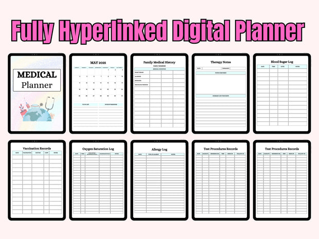 Digital Medical Planner Template | Healthcare Planner | Health Planner | Medication Tracker | Medical Binder | Canva Wellness Template Kit