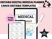 Digital Medical Planner Template | Healthcare Planner | Health Planner | Medication Tracker | Medical Binder | Canva Wellness Template Kit