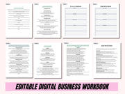 2025 Business Workbook - Canva Template, Interactive Business Planner / Brandable Business Strategy Workbook for Canva & Indesign