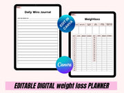 Digital Weight Loss Journal, Digital Planner, iPad Planner, GoodNotes Planner ,Fitness Planner, Workout Planner, Meal Planner, Weight Track