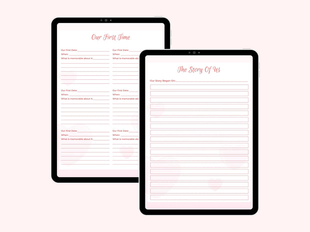 Couple Planner, Couple Journal, Relationship Planner, Relationship Goals Planner, Printable Planner, Instant Planner Download, US Letter