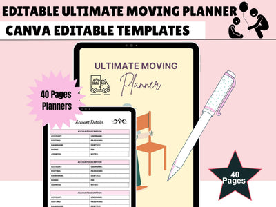 Moving Planner, Moving Checklist pdf, Moving Binder, Moving Gift, Moving list, Moving Checklist Printable, Declutter Planner, INSTANT PDF