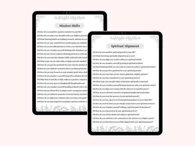 400+ Manifestation Journal Prompts, Printable, Journal, Minimalist, Reflections, Manifest, Manifesting, Desire, Goals, Make it Happen