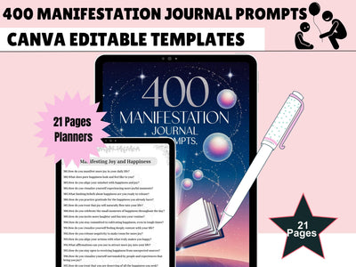 400+ Manifestation Journal Prompts, Printable, Journal, Minimalist, Reflections, Manifest, Manifesting, Desire, Goals, Make it Happen