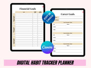 Digital Habit Tracker, GoodNotes Digital Planner, iPad Planner, Daily, Monthly, Yearly Habit Tracker, Simple Goal Tracker, Routine Tracker