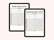 Digital Habit Tracker, GoodNotes Digital Planner, iPad Planner, Daily, Monthly, Yearly Habit Tracker, Simple Goal Tracker, Routine Tracker