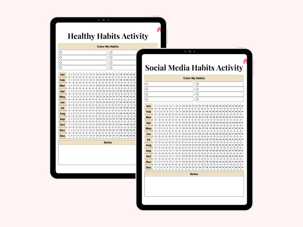 Digital Habit Tracker, GoodNotes Digital Planner, iPad Planner, Daily, Monthly, Yearly Habit Tracker, Simple Goal Tracker, Routine Tracker