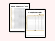 Digital Habit Tracker, GoodNotes Digital Planner, iPad Planner, Daily, Monthly, Yearly Habit Tracker, Simple Goal Tracker, Routine Tracker