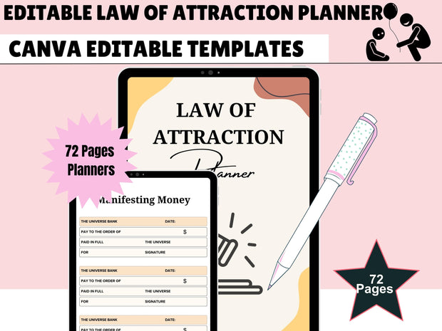 Law of Attraction Planner | Law of Attraction Journal | Manifestation Planner | Manifestation Journal | Spiritual Planner | Manifestation