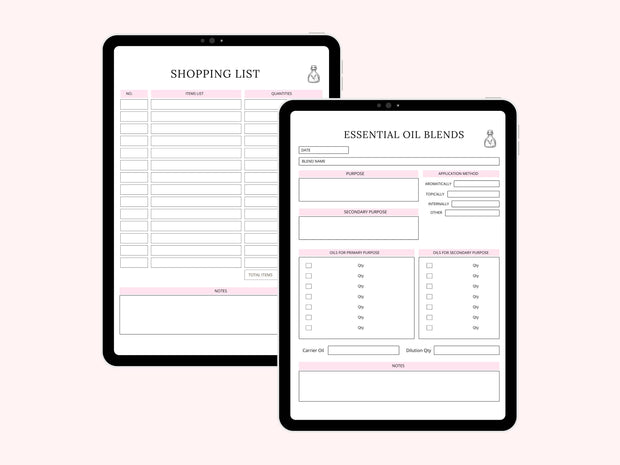 Essential Oils and Herbs Printable Digital Planner Foraging Tracker Journal Herbal Tea Recipe Goodnotes Notability by Luxedox
