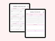 Essential Oils and Herbs Printable Digital Planner Foraging Tracker Journal Herbal Tea Recipe Goodnotes Notability by Luxedox