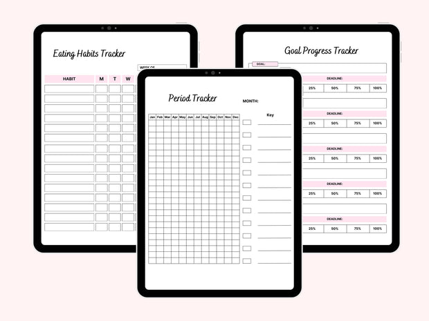Editable Healthy Living Planner: 69 Pages of Customizable Goal Setting, Meal Planning, & Fitness Tracking (Digital Download)