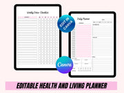 Editable Healthy Living Planner: 69 Pages of Customizable Goal Setting, Meal Planning, & Fitness Tracking (Digital Download)