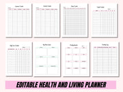 Editable Healthy Living Planner: 69 Pages of Customizable Goal Setting, Meal Planning, & Fitness Tracking (Digital Download)