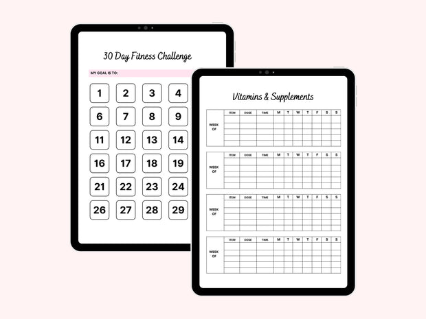 Editable Healthy Living Planner: 69 Pages of Customizable Goal Setting, Meal Planning, & Fitness Tracking (Digital Download)