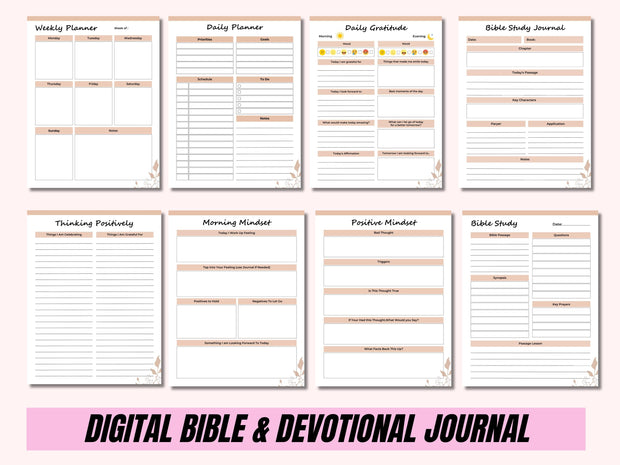 Digital Daily Devotional Journal | Digital Bible Study Faith Planner Prayer Journal for Christian Catholic