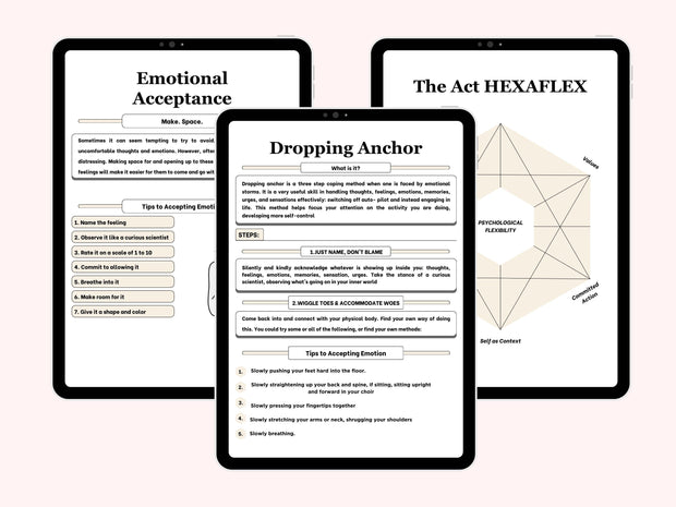 Acceptance Journal, therapy journal, self care planner, mindfulness, self love journal, wellness journal Editable Canva Templates