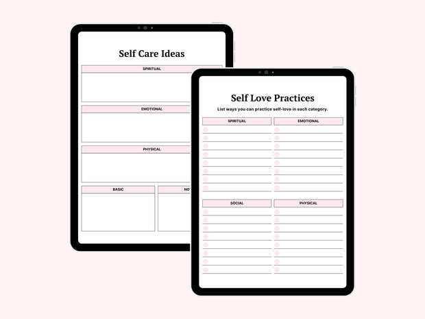 Self Love Workbook, Self Care Journal, Personal Growth Planner Mental Health Mindfulness Self-Help Bullet Journal, Daily Wellness Reflection